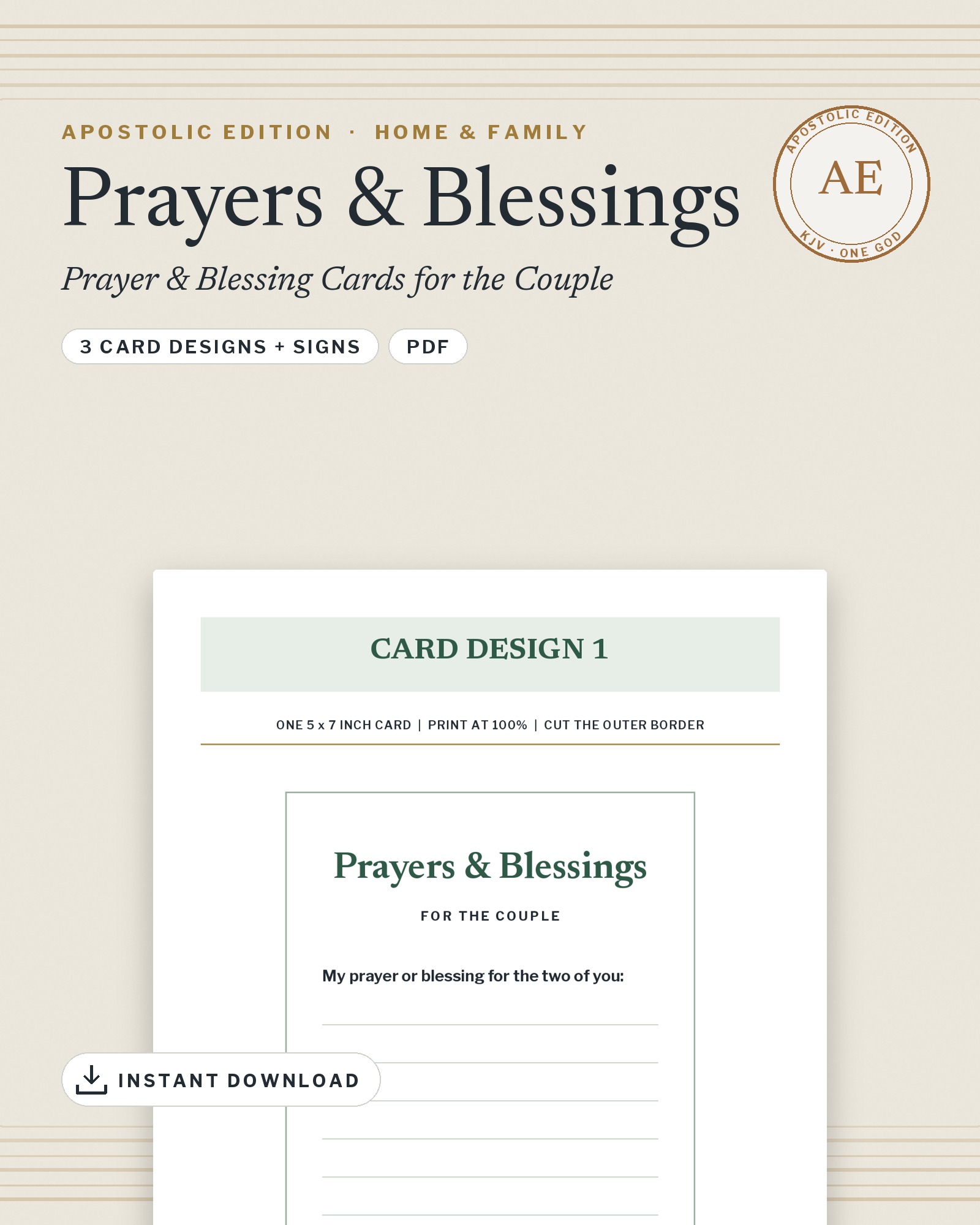 Prayers & Blessings — proposed AE cover